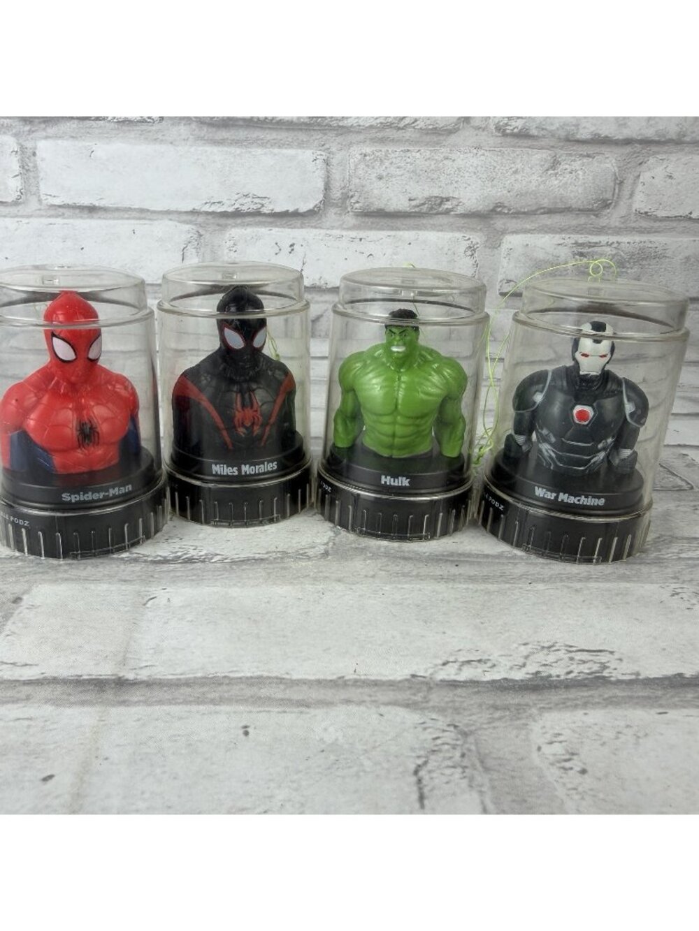 Good 2 Grow Podz Avengers Spider-Man Hulk Miles Morales War Machine Lot of 4